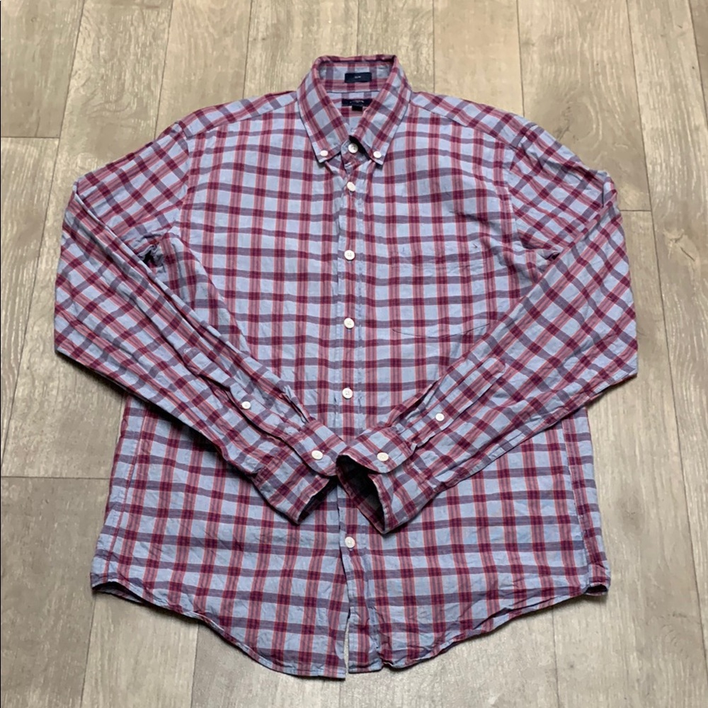 Mens J. Crew Slim Plaid Button Up Long Sleeve Casual‎ Shirt